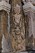 Elaborate figures carved in stucco decorate the ancient stupas, Kakku Buddhist Ruins. Shan State in Myanmar (Burma).